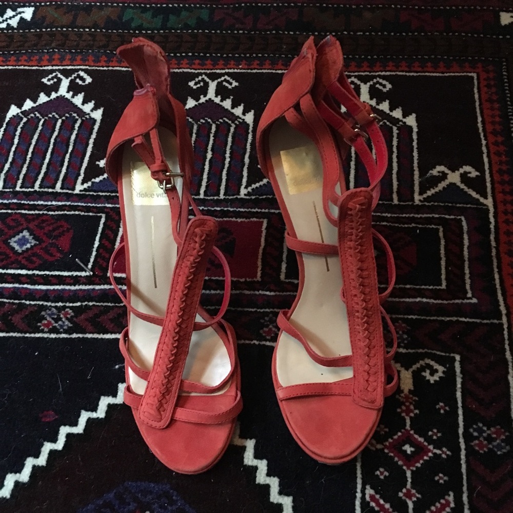 Dolce vita size 8.5 strappy coral heels